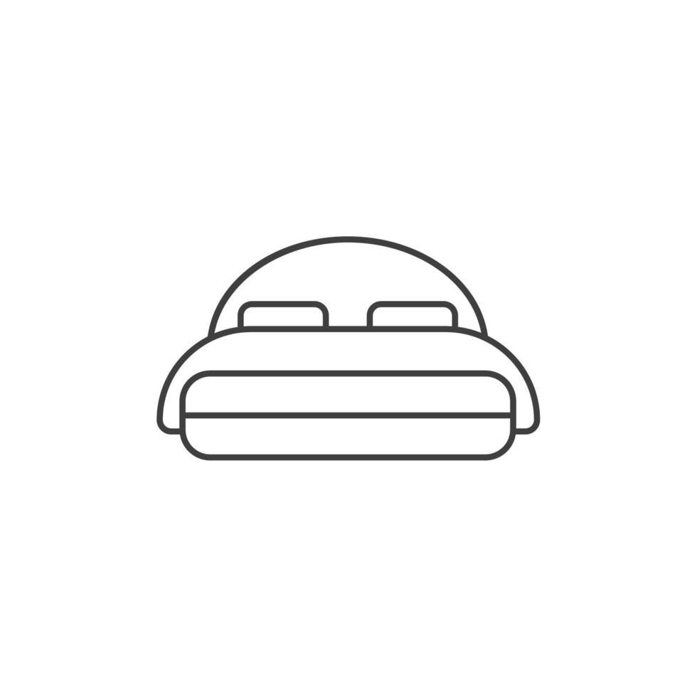 sinal de vetor do símbolo de cama é isolado em um fundo branco. cor do ícone da cama editável.