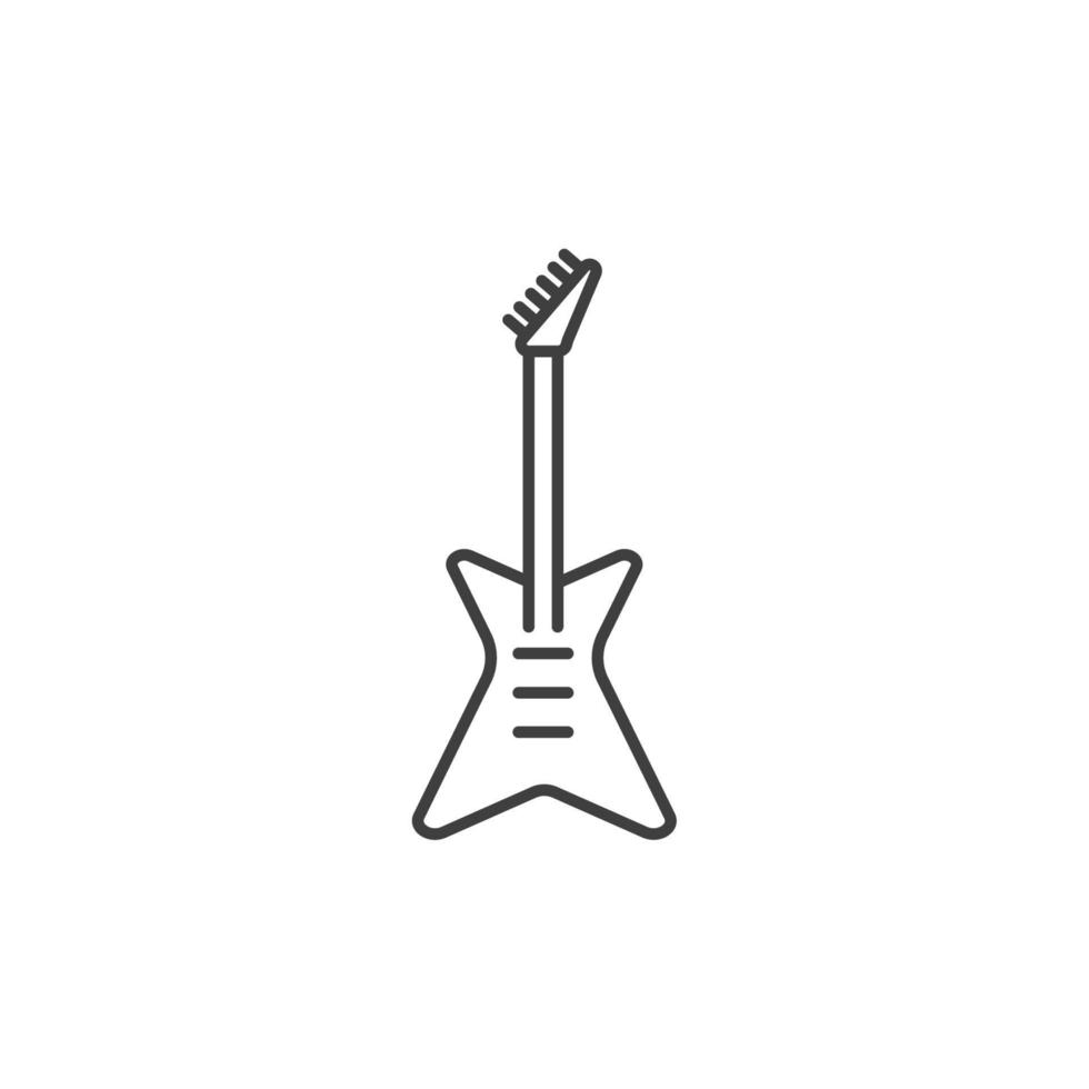 sinal de vetor do símbolo da guitarra é isolado em um fundo branco. cor do ícone da guitarra editável.