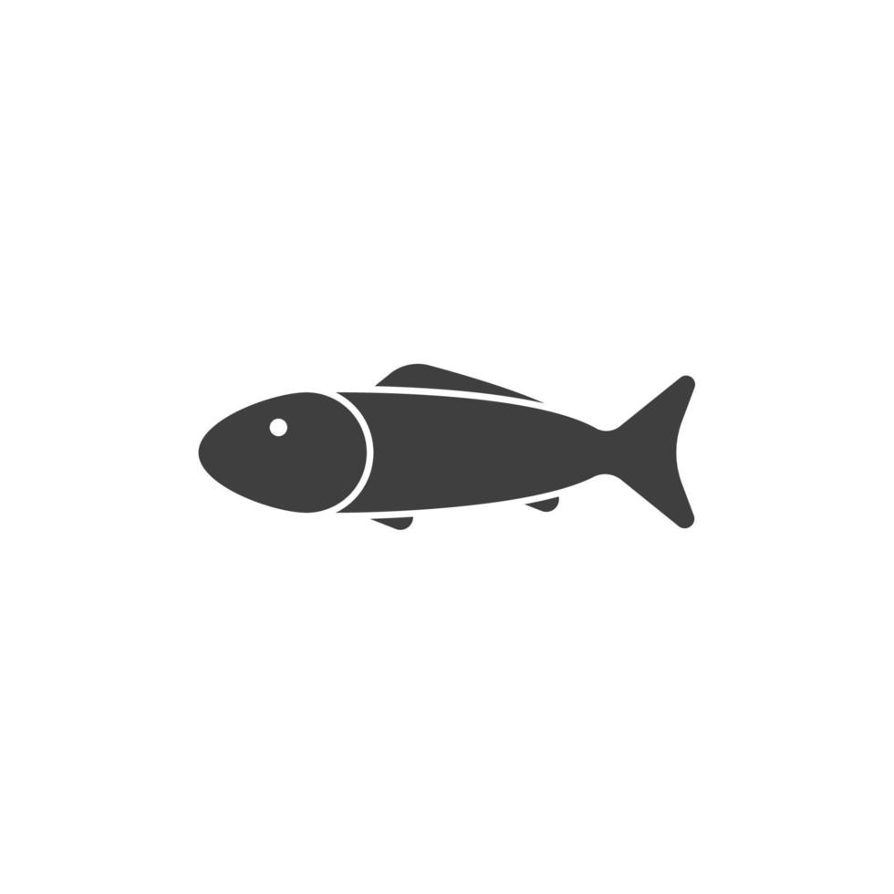 sinal de vetor do símbolo de peixe é isolado em um fundo branco. cor do ícone de peixe editável.