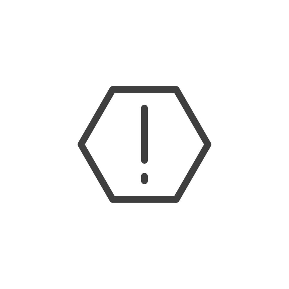 sinal de vetor do símbolo de aviso é isolado em um fundo branco. cor do ícone de aviso editável.