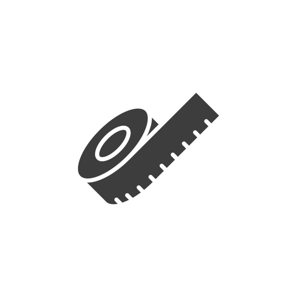 sinal de vetor do símbolo de medição de fita é isolado em um fundo branco. cor do ícone de medição de fita editável.