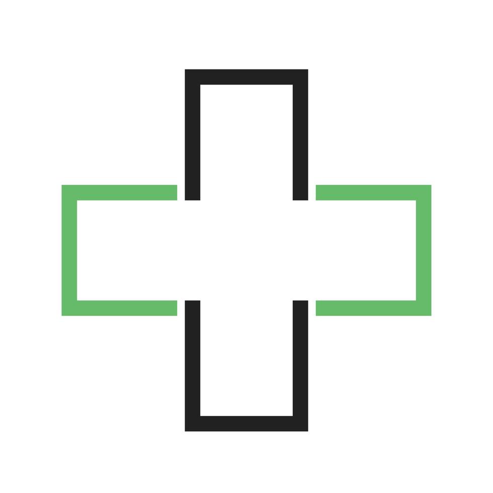 linha de sinal do hospital ícone verde e preto vetor