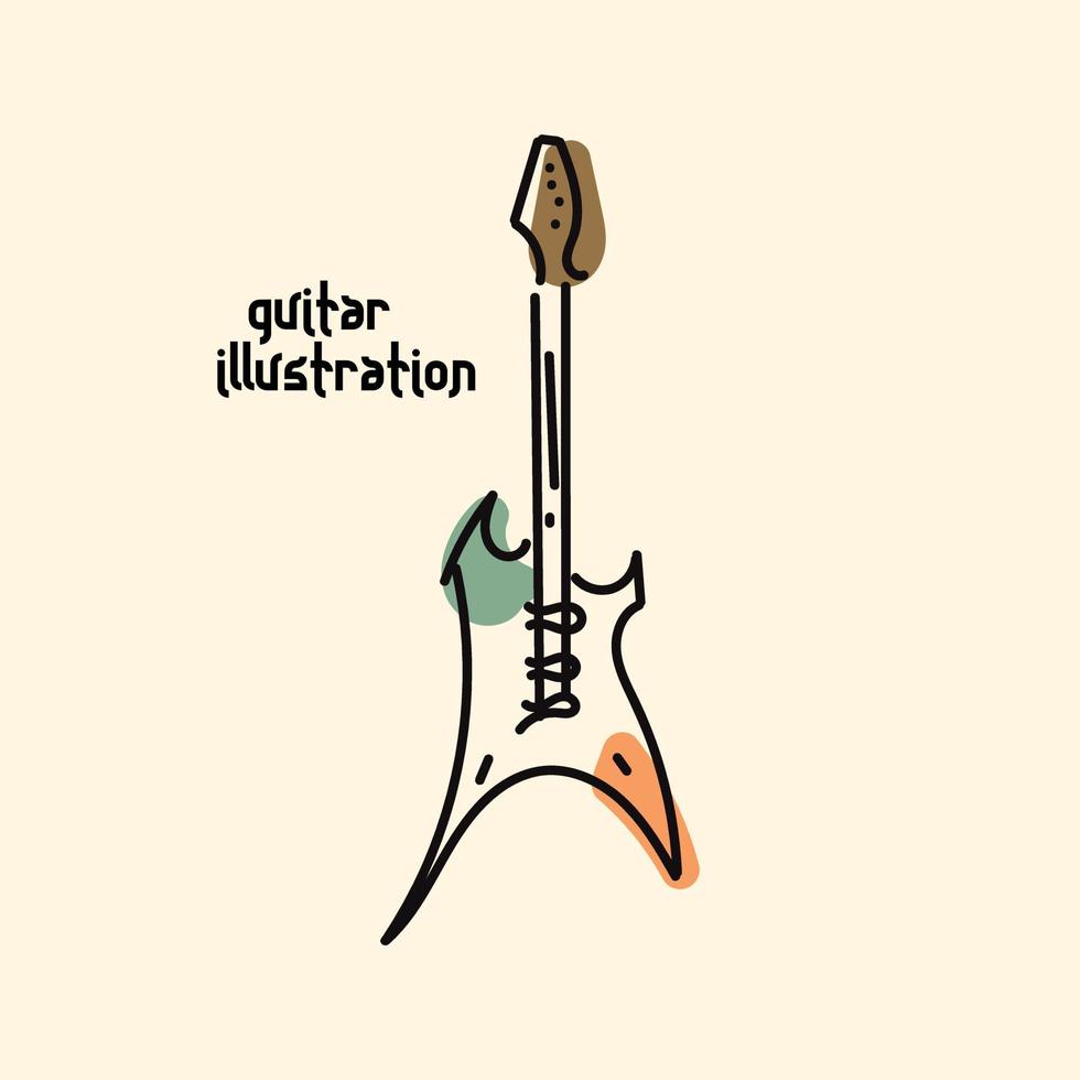 ilustração de guitarra para pôster, banner, mídia social, modelo vetor