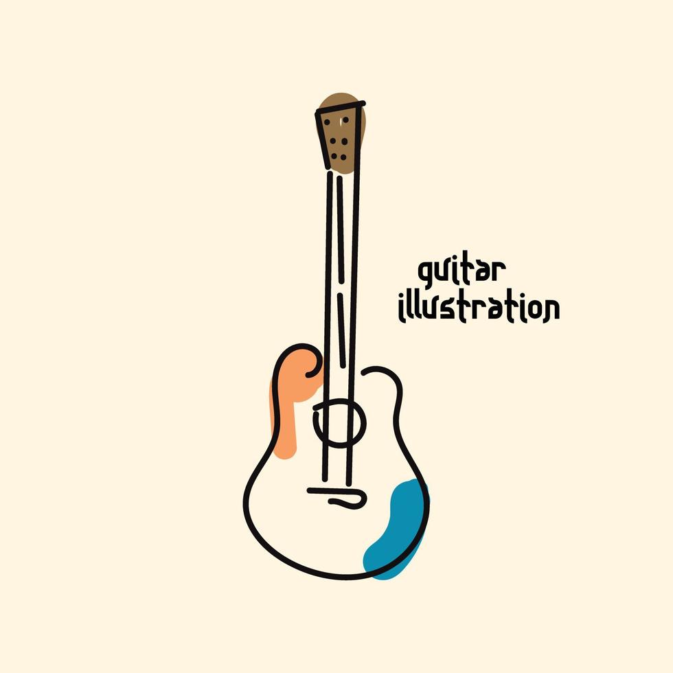 ilustração de guitarra para pôster, banner, mídia social, modelo vetor