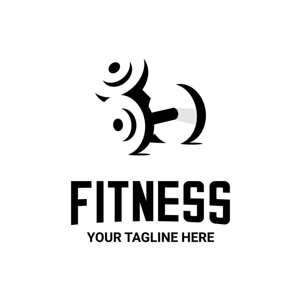 ilustração vetorial do logotipo de fitness, barra vetorial, levantamento de peso vetor