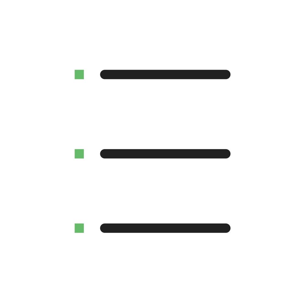 linha de lista com marcadores ícone verde e preto vetor