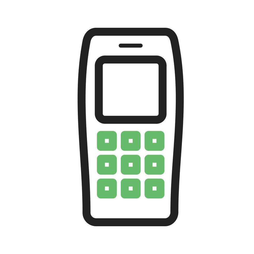 linha de telefone celular ícone verde e preto vetor