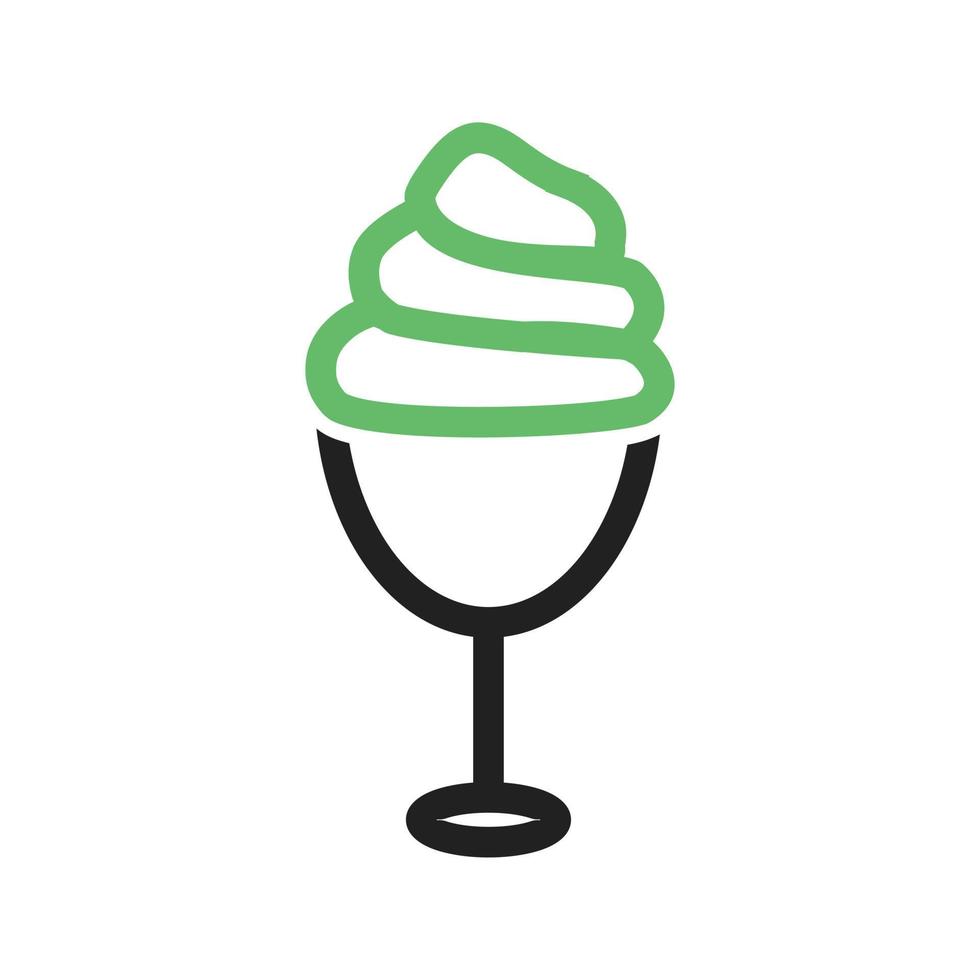 linha de sorvete ícone verde e preto vetor
