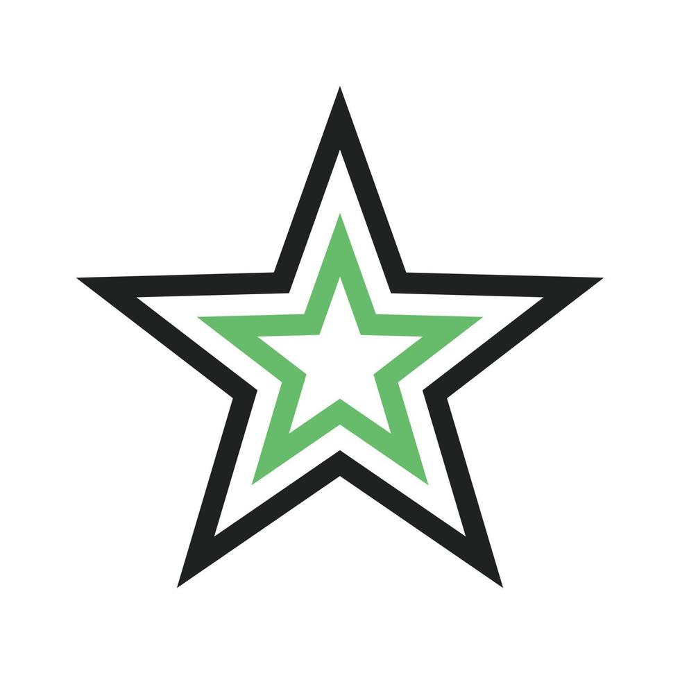 linha estrela ícone verde e preto vetor