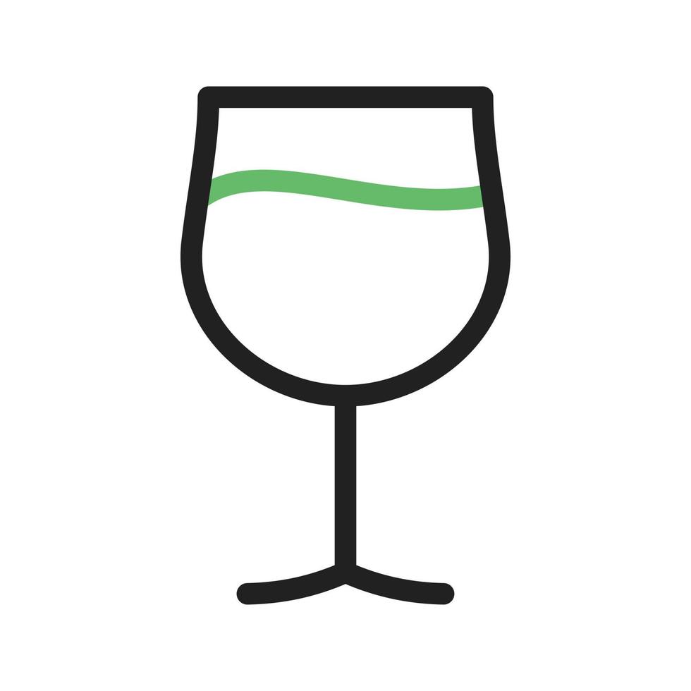linha de copo de vinho ícone verde e preto vetor