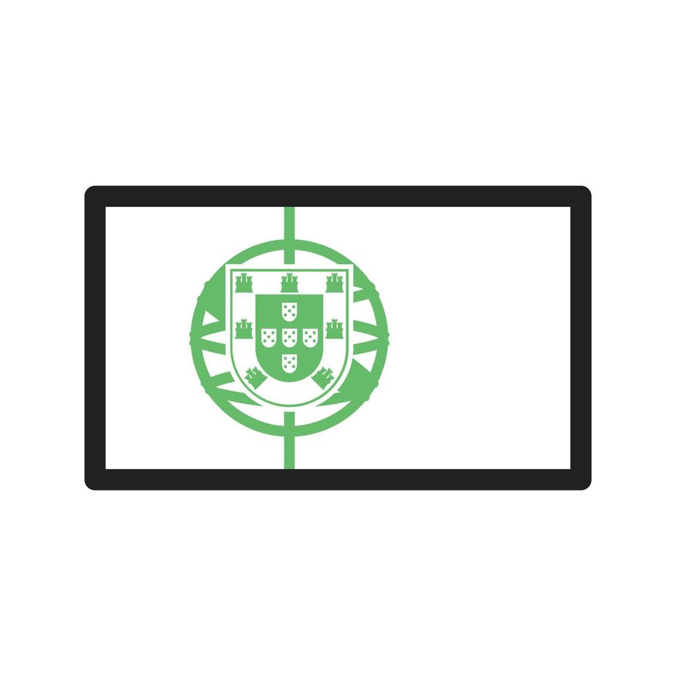 ícone verde e preto da linha portugal vetor