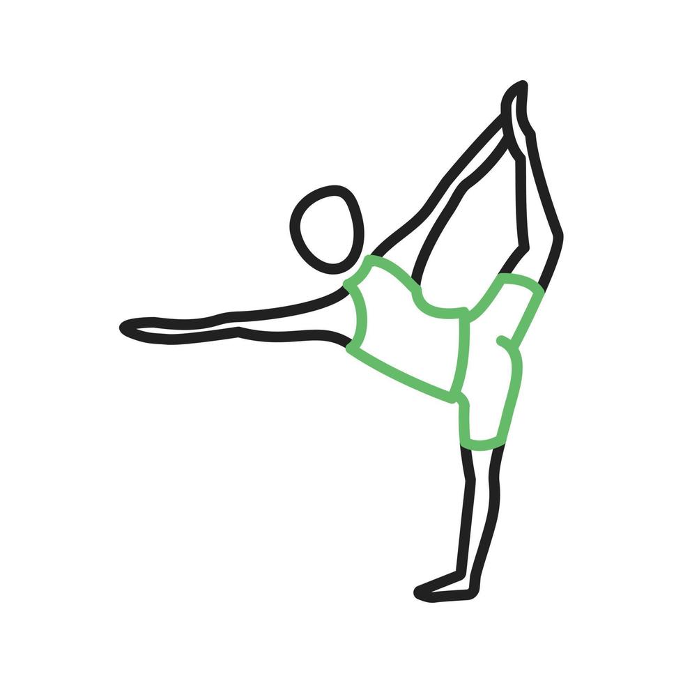 senhor da dança pose linha ícone verde e preto vetor