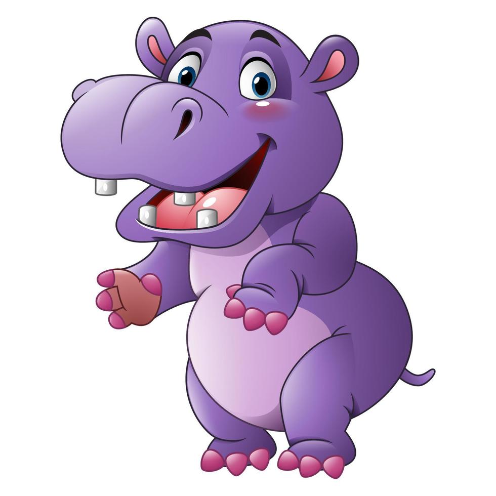hipopótamo bonito dos desenhos animados vetor