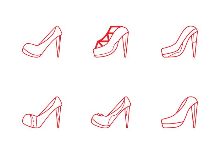 Conjunto de ícones Ruby Shoes grátis vetor