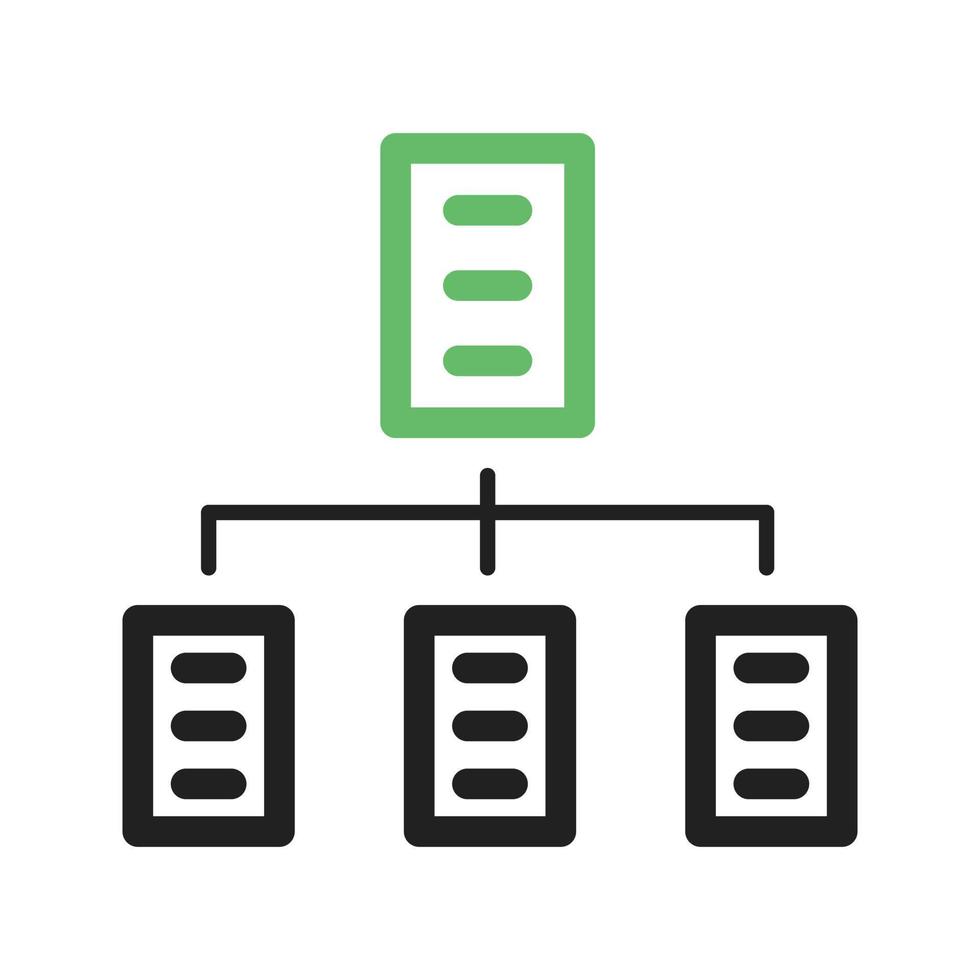 linha de rede de organizações ícone verde e preto vetor