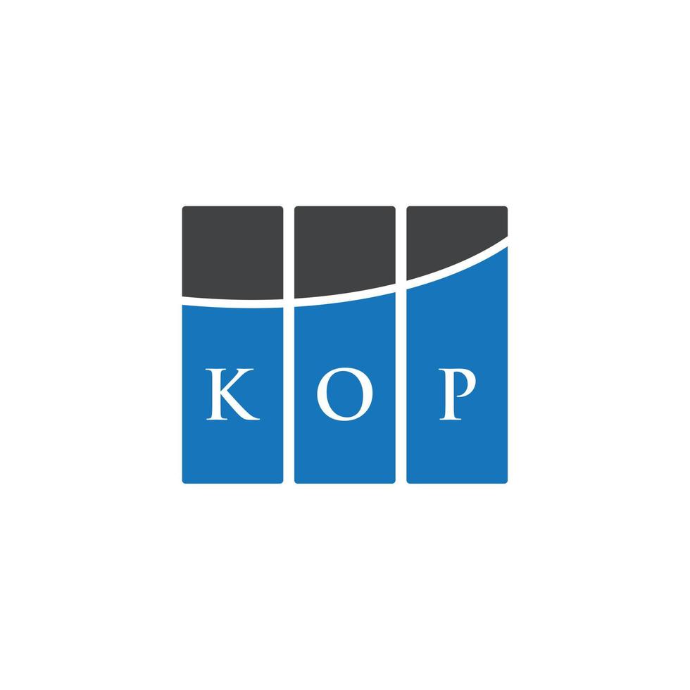 kop carta logotipo design em fundo branco. conceito de logotipo de letra de iniciais criativas kop. projeto de carta kop. vetor