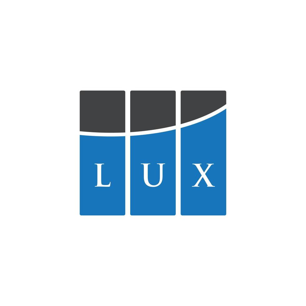 design de logotipo de letra lux em fundo branco. lux conceito de logotipo de letra de iniciais criativas. design de letras lux. vetor