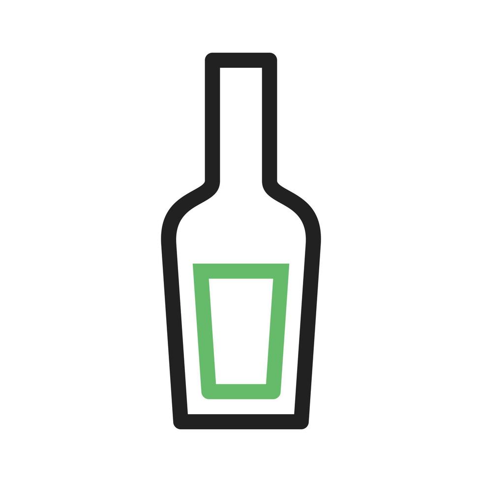 linha de garrafa de vinho ícone verde e preto vetor