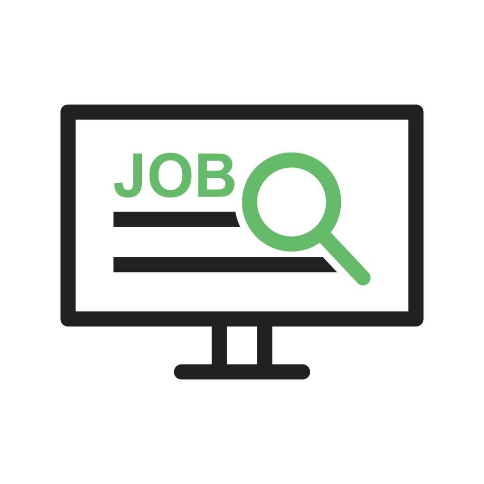 linha de anúncio de emprego online ícone verde e preto vetor