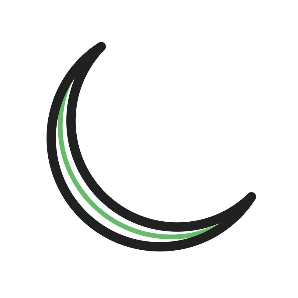 ícone verde e preto da linha da lua nova vetor