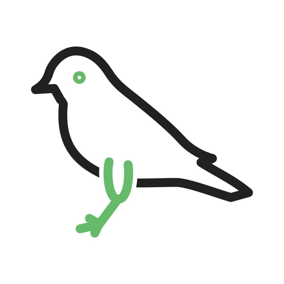 ícone verde e preto da linha do pássaro vetor