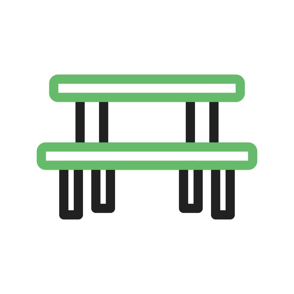 piquenique da linha de mesa ícone verde e preto vetor