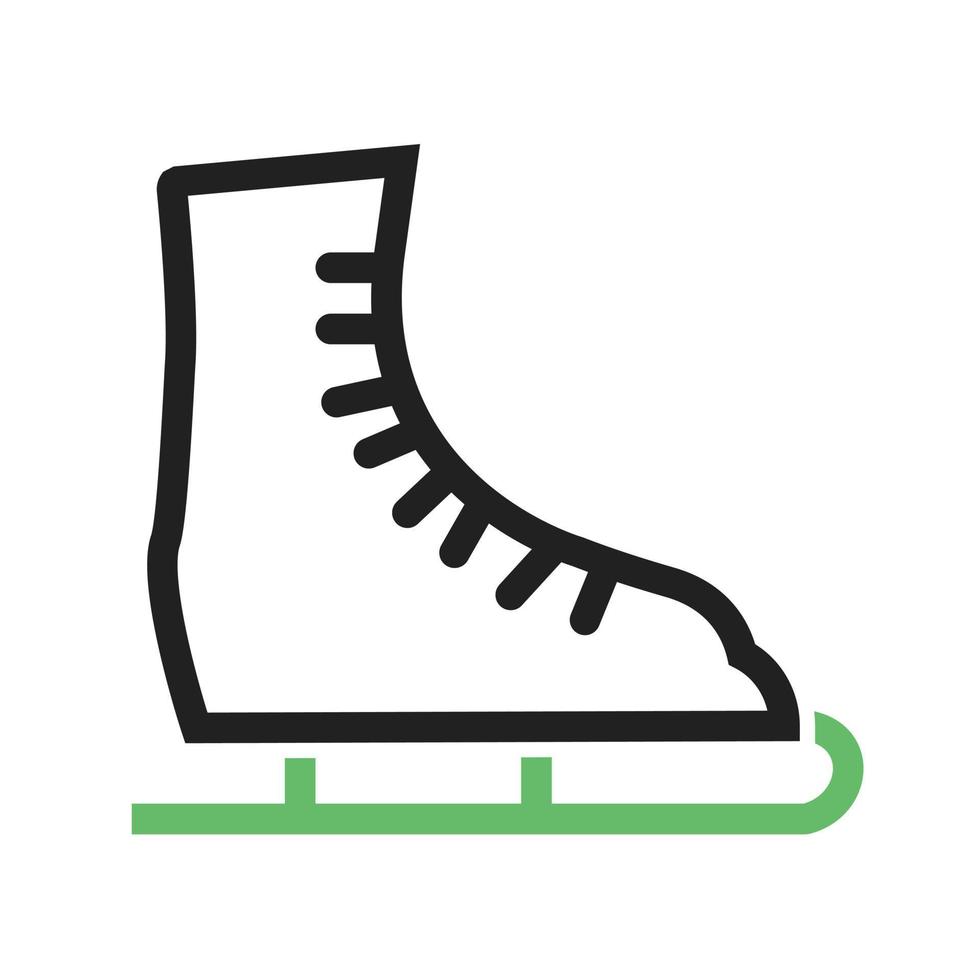 linha de sapato de patinação no gelo ícone verde e preto vetor