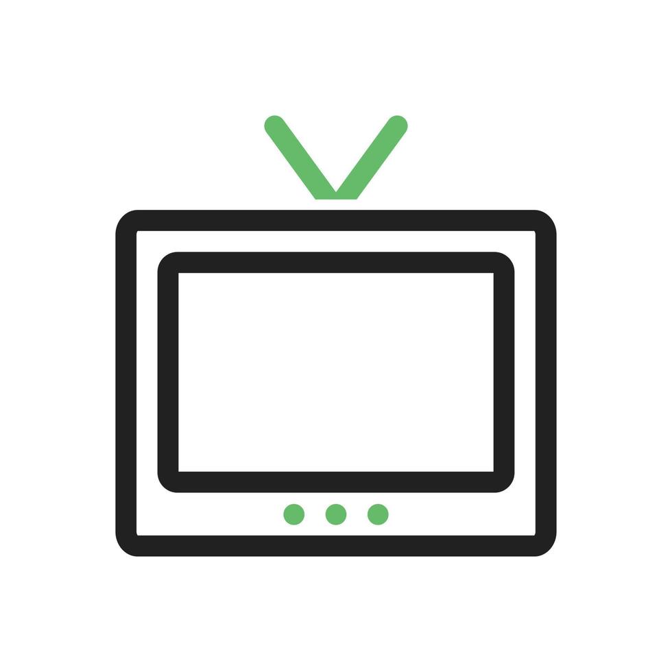 linha de televisão ícone verde e preto vetor