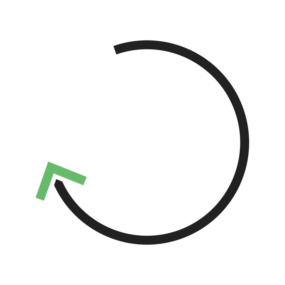 linha de seta para trás para a esquerda ícone verde e preto vetor