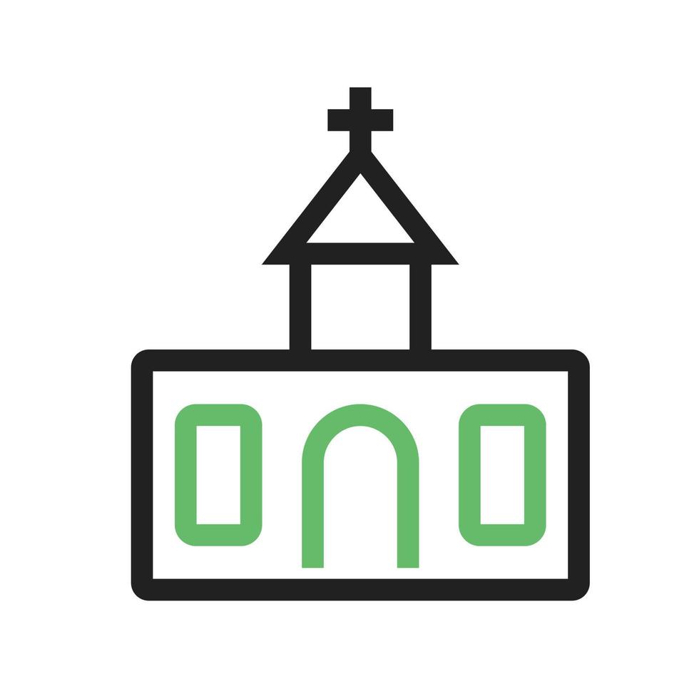 ícone verde e preto da linha da igreja vetor