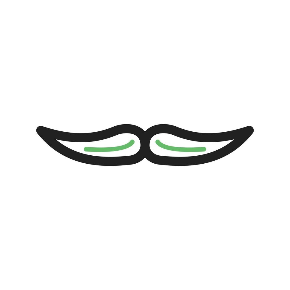 bigode i linha ícone verde e preto vetor