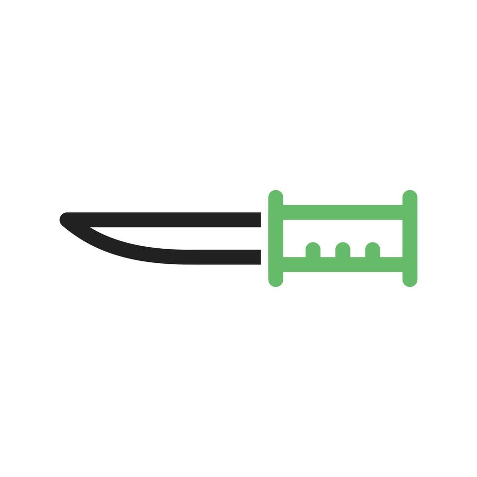 linha de faca do exército ícone verde e preto vetor