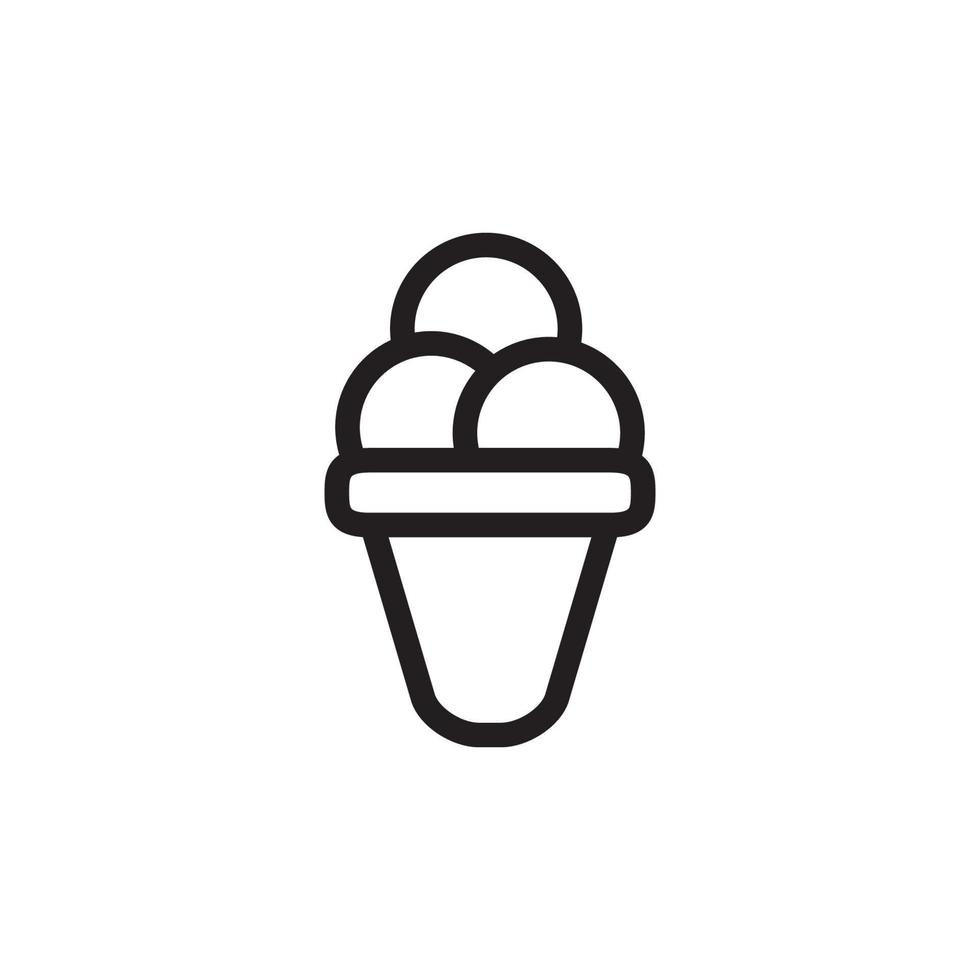 sorvete, ícone de casquinha de gelo eps 10 vetor