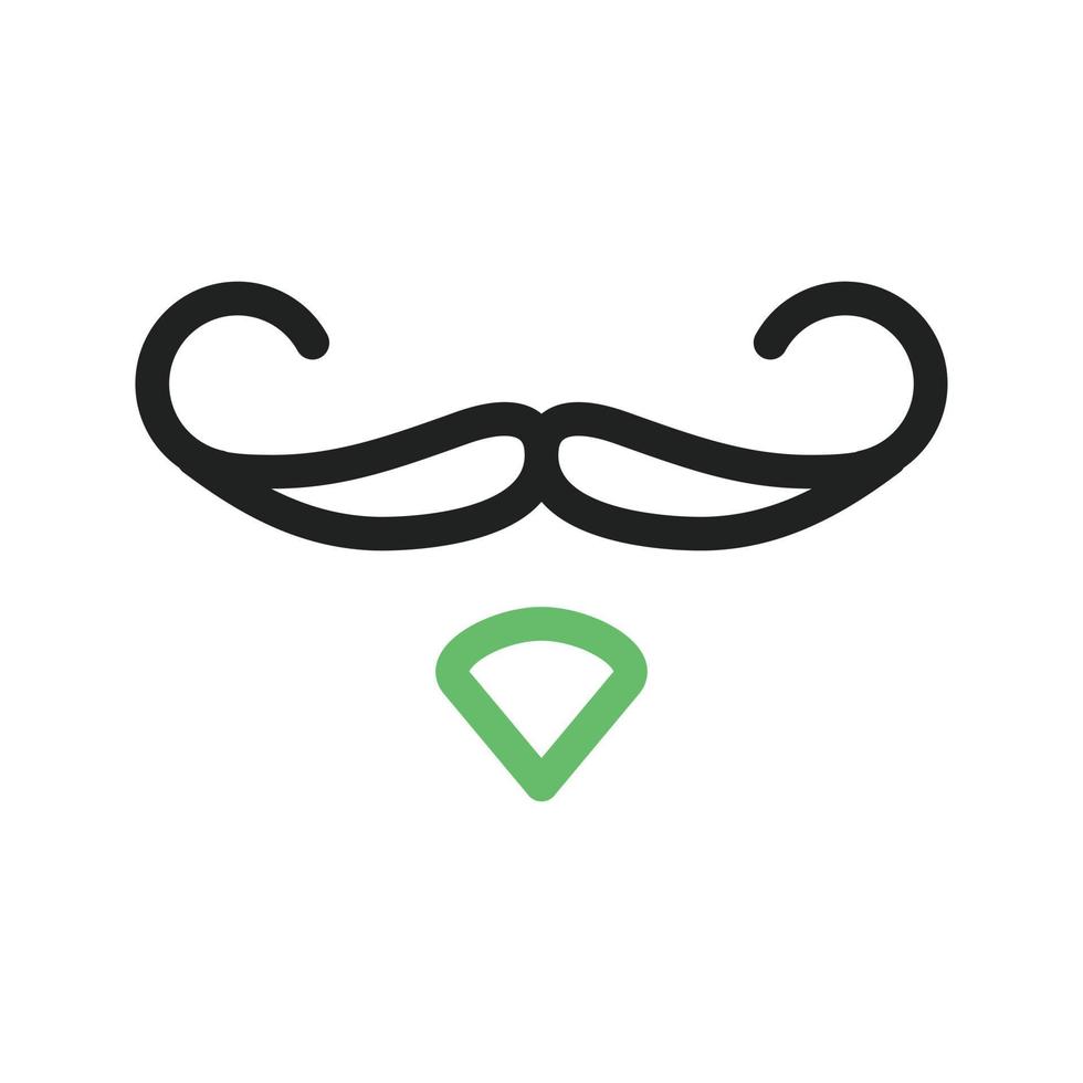 bigode i linha ícone verde e preto vetor