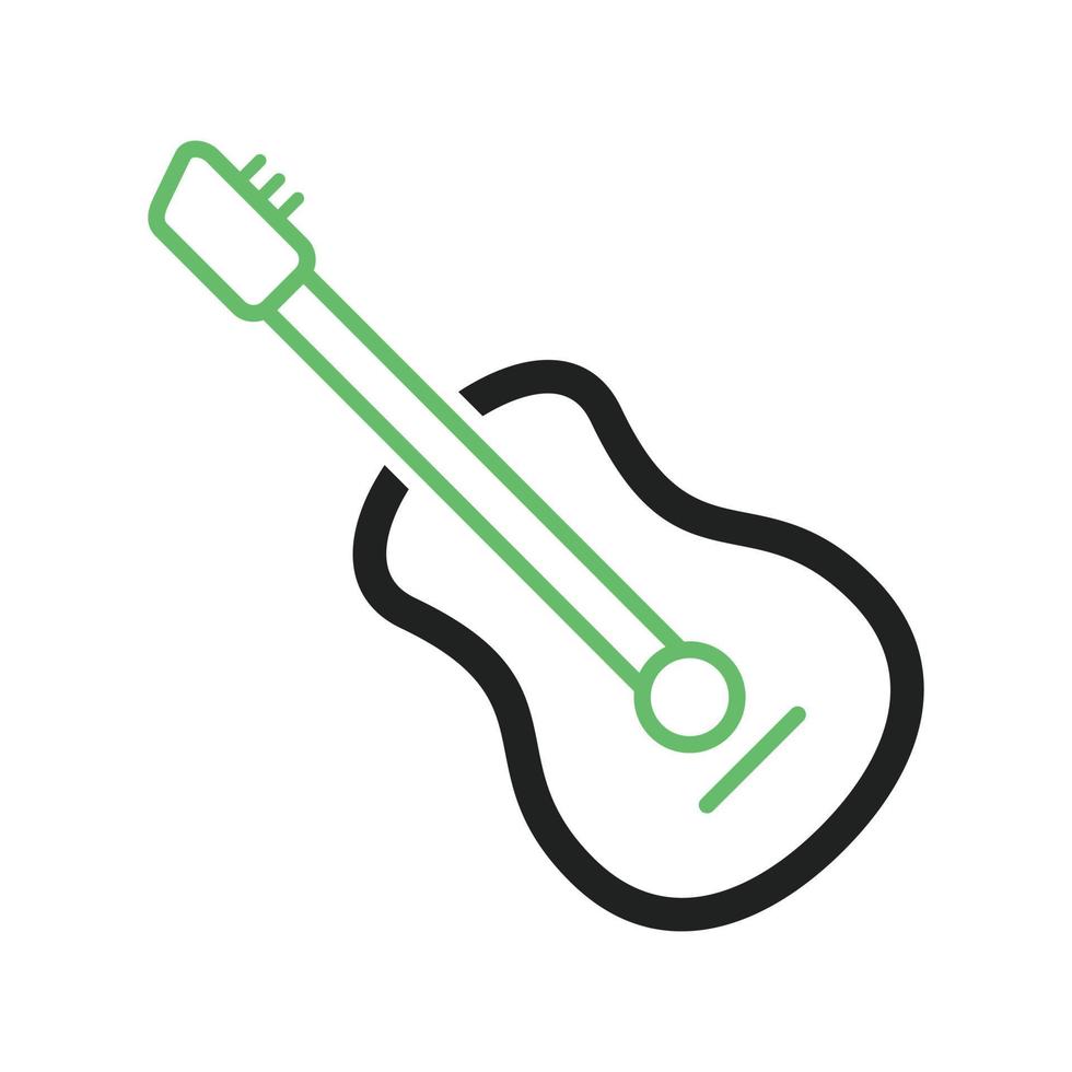 linha de guitarra ícone verde e preto vetor