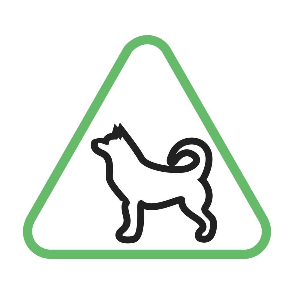 animal sign ii linha ícone verde e preto vetor