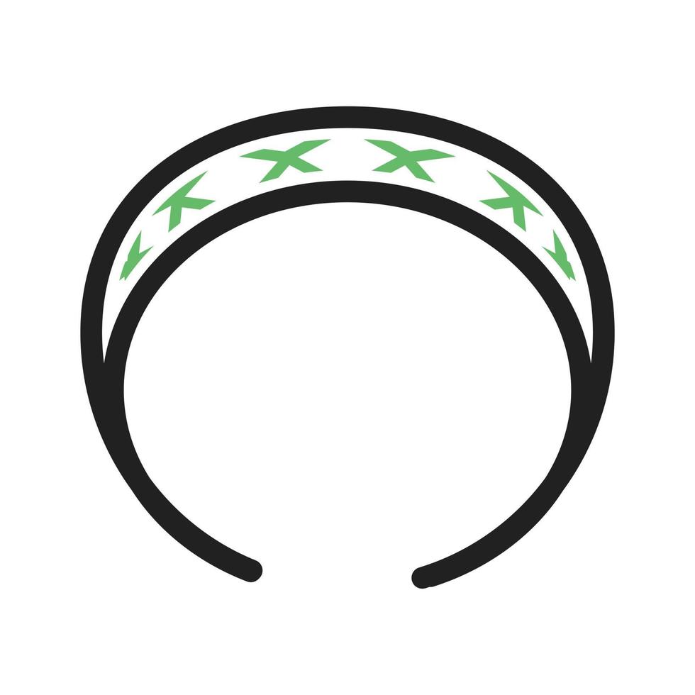 linha de faixa de cabelo ícone verde e preto vetor