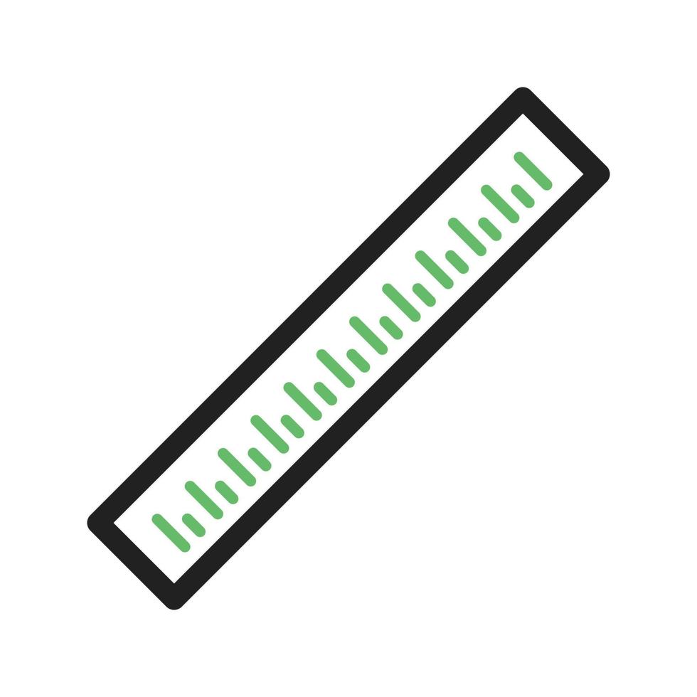 linha de régua ícone verde e preto vetor