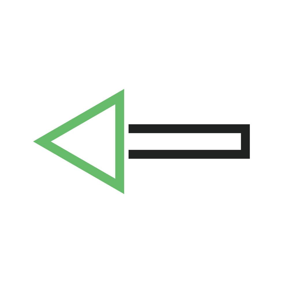 linha de seta para a esquerda ícone verde e preto vetor