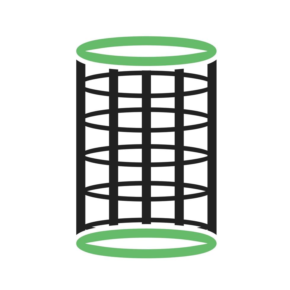 linha de rolos ícone verde e preto vetor