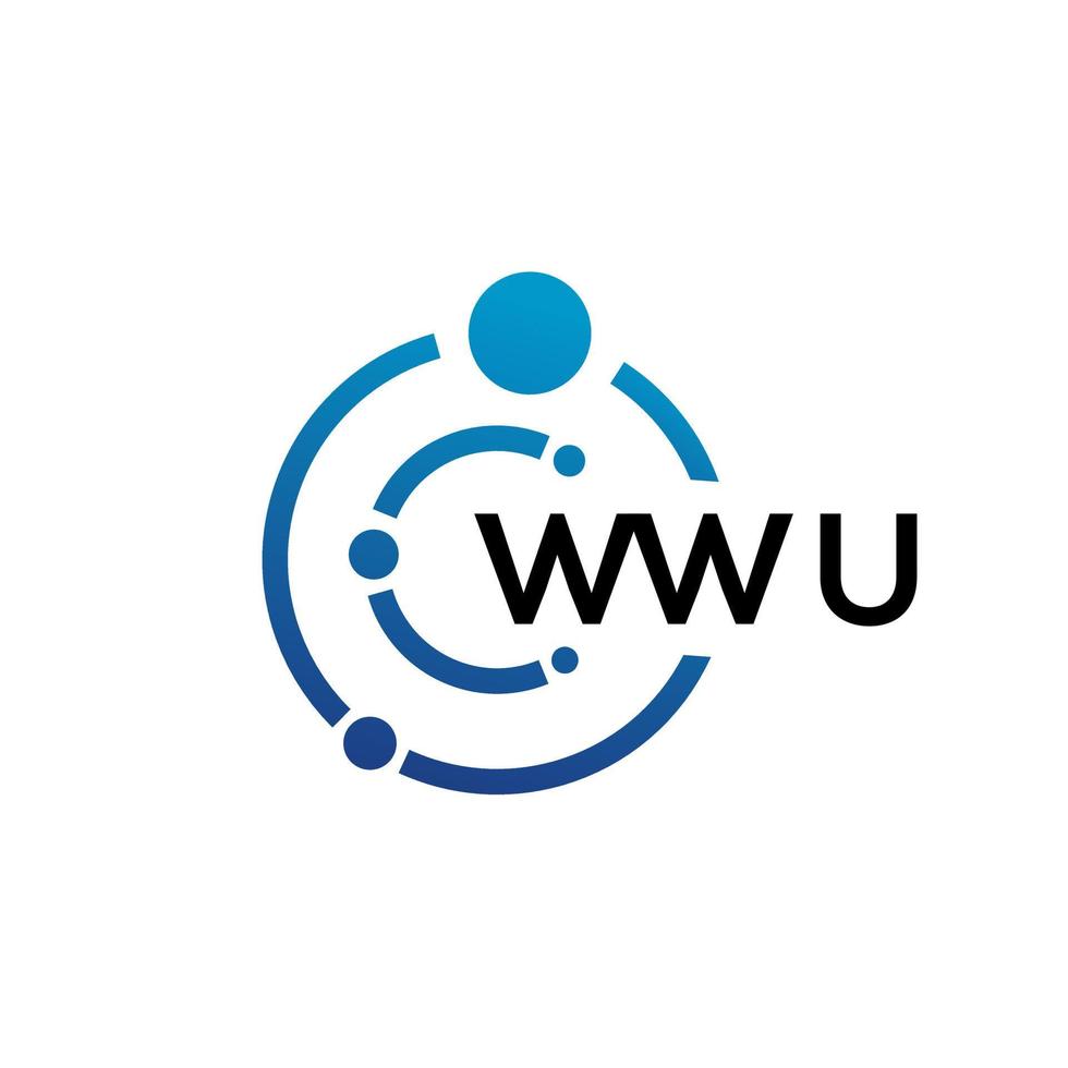 design de logotipo de tecnologia de letra wwu em fundo branco. wwu letras iniciais criativas conceito de logotipo. desenho de letra wwu. vetor