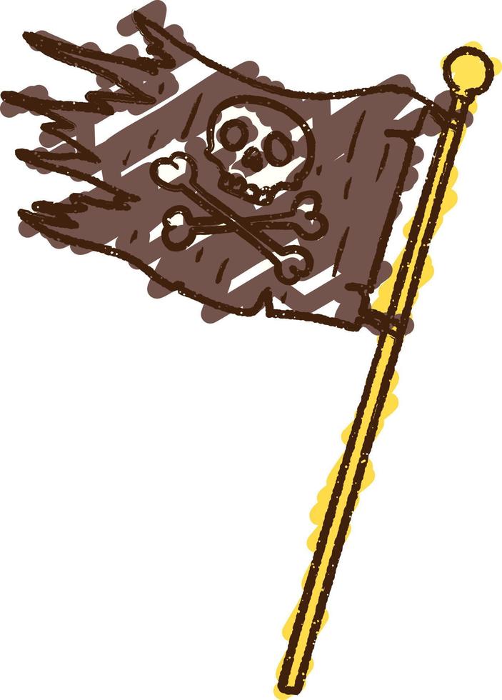 desenho de giz bandeira pirata vetor