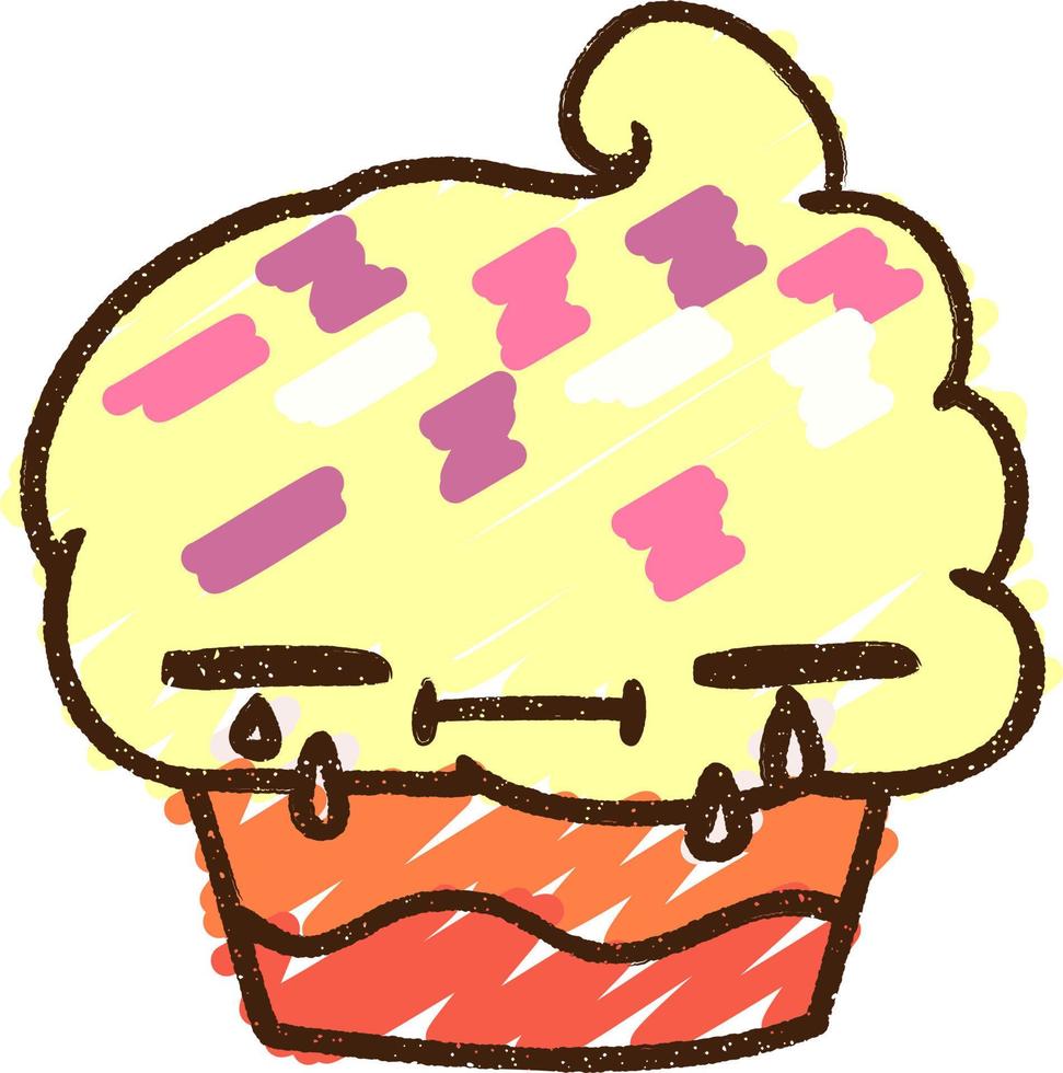 desenho de giz de cupcake vetor