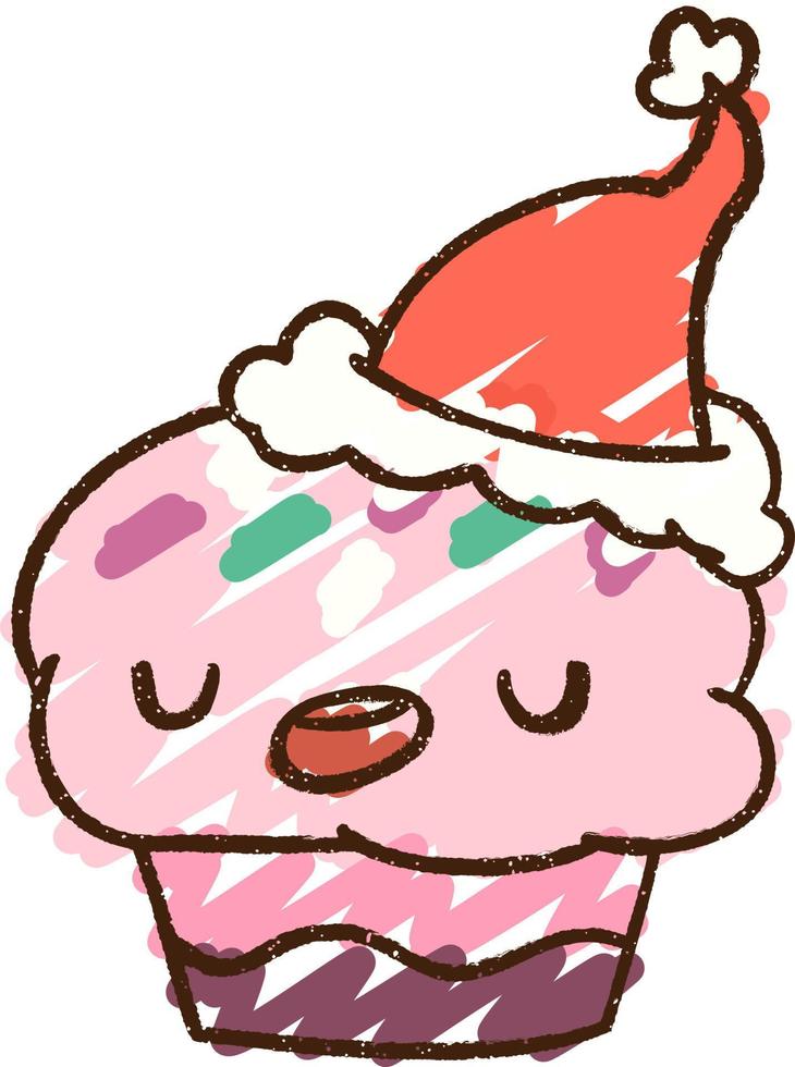 desenho de giz de cupcake de natal vetor