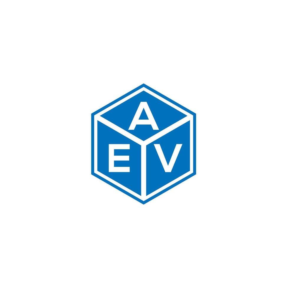 design de logotipo de carta aev em fundo preto. aev conceito de logotipo de letra de iniciais criativas. design de letras aev. vetor