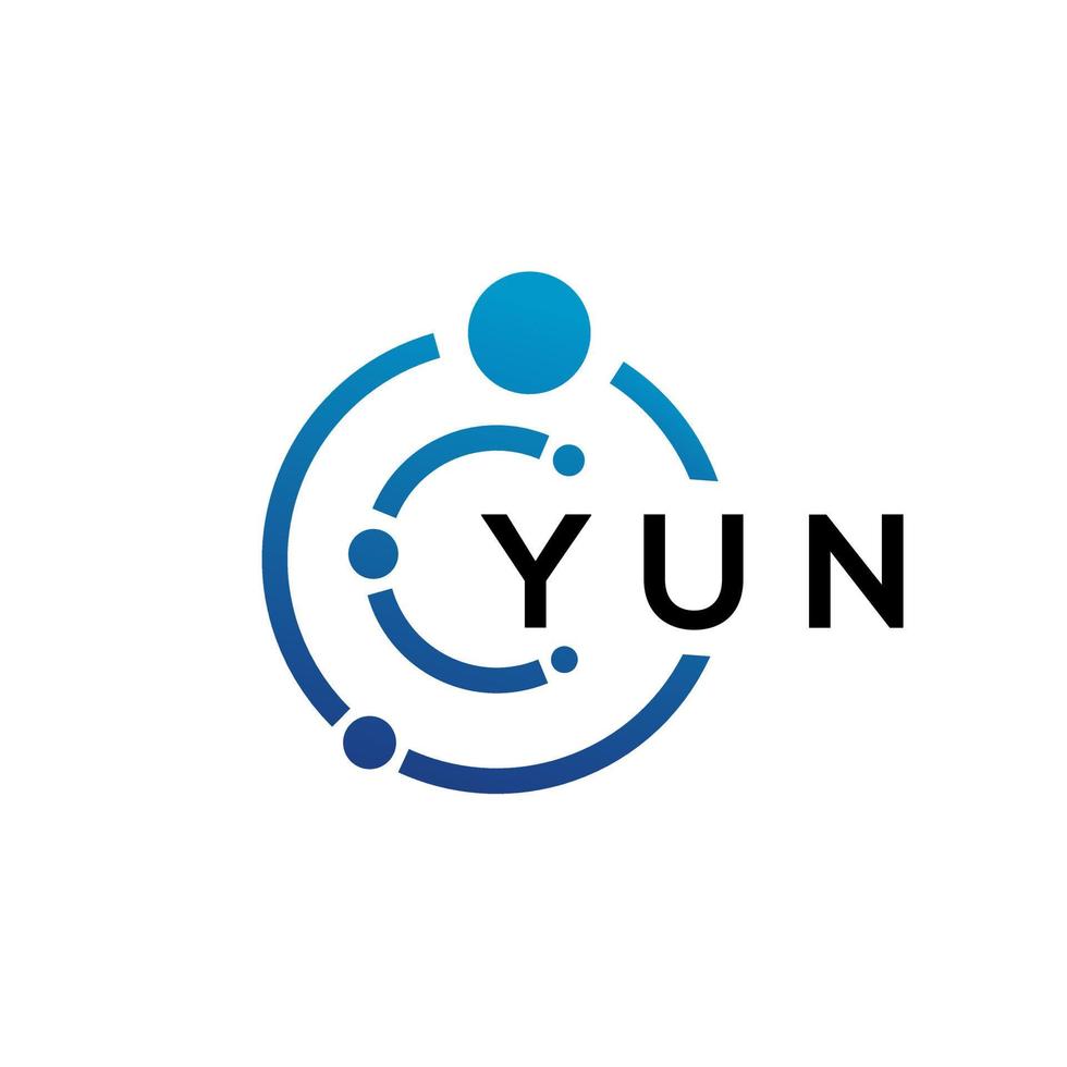 design de logotipo de tecnologia de carta yun em fundo branco. yun letras iniciais criativas conceito de logotipo. design de letra yun. vetor