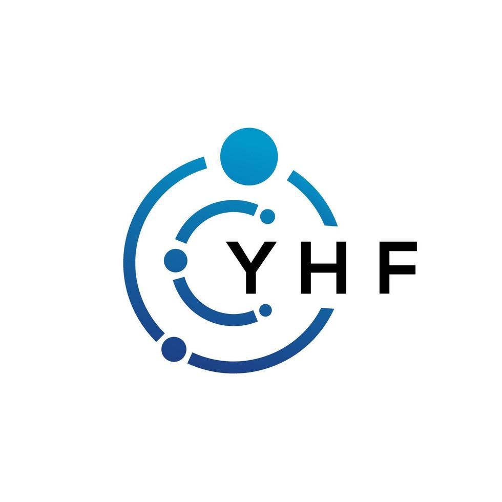 design de logotipo de tecnologia de letra yhf em fundo branco. letras iniciais criativas yhf conceito de logotipo. design de letras yhf. vetor