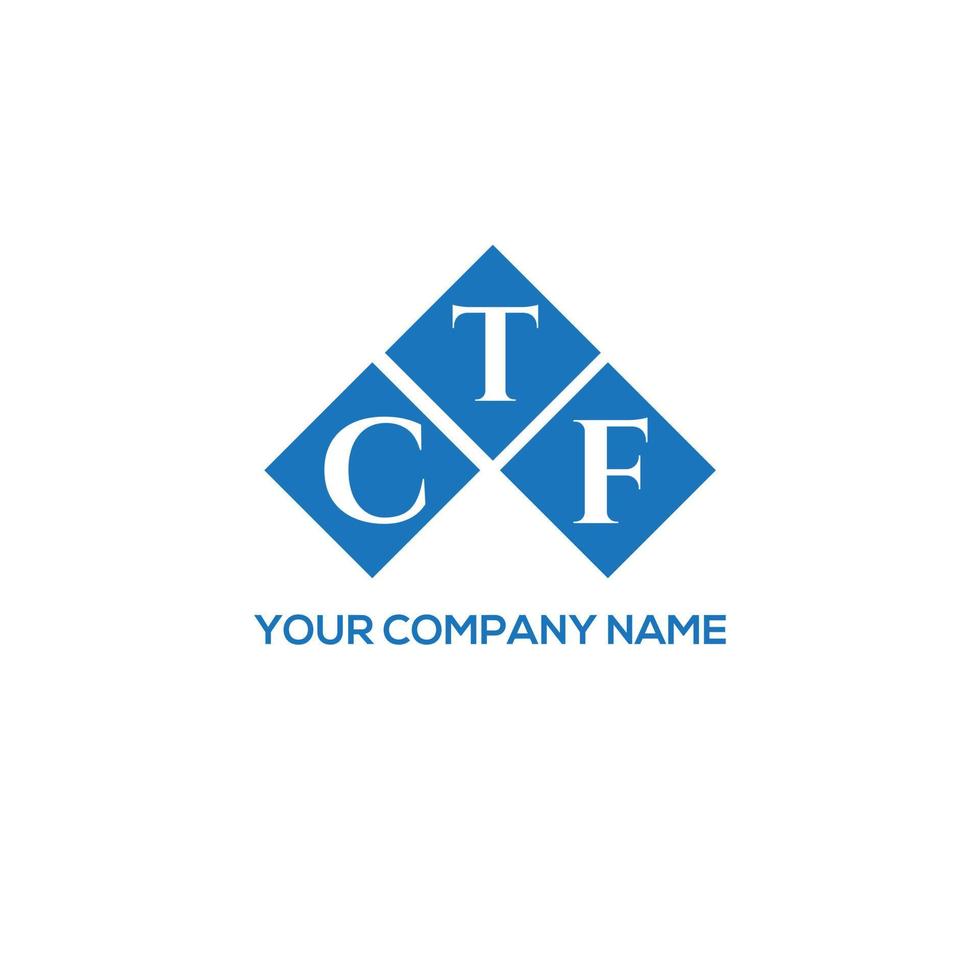 design de logotipo de carta ctf em fundo branco. conceito de logotipo de letra de iniciais criativas ctf. design de letra ctf. vetor