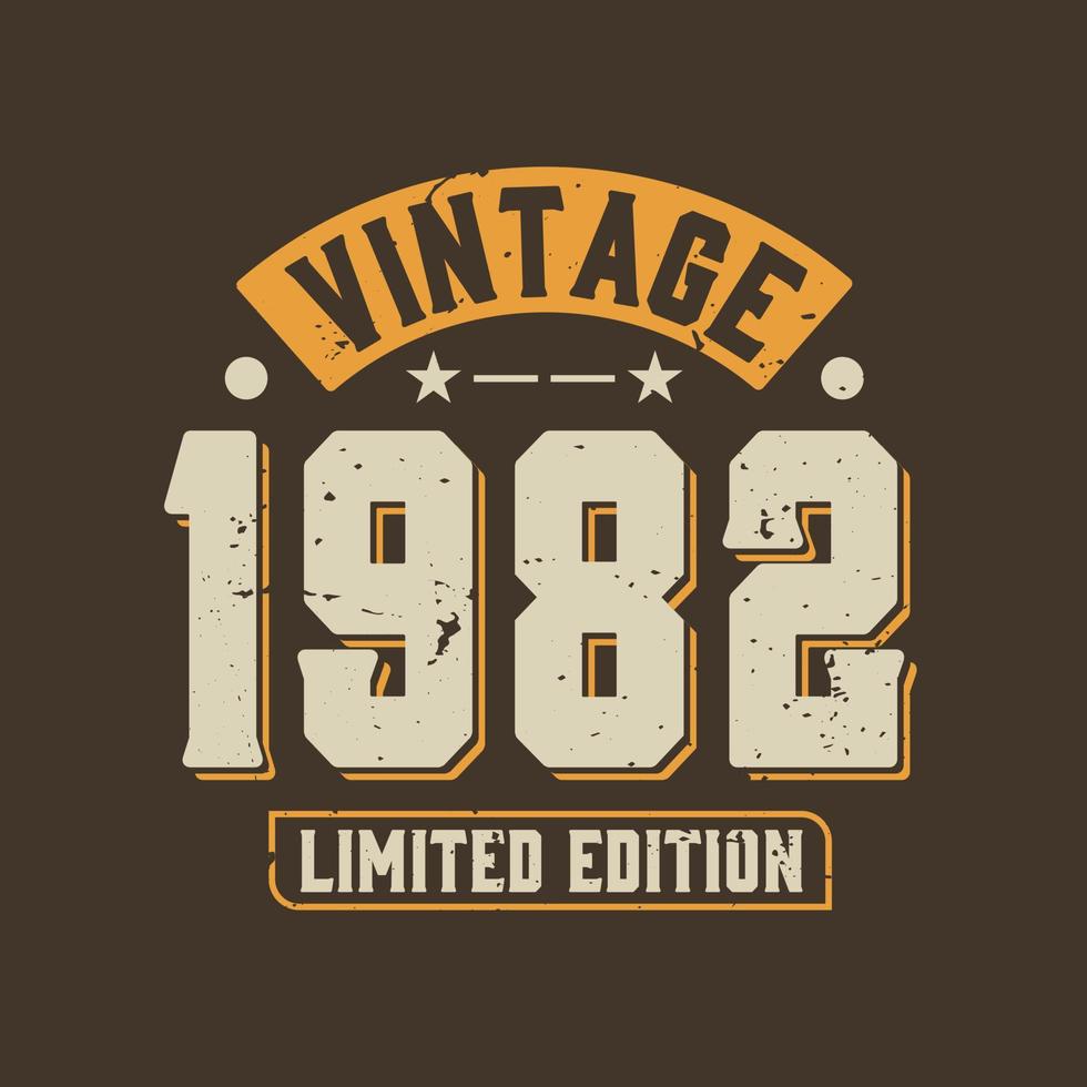 edição limitada vintage de 1982. aniversário retrô vintage de 1982 vetor