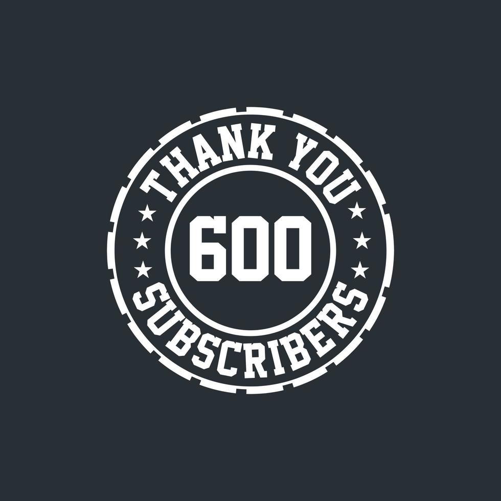 obrigado celebração de 500 assinantes, cartão de felicitações para redes sociais. vetor